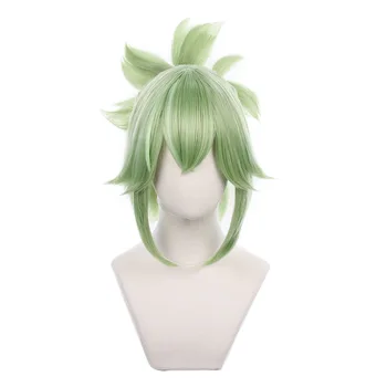 Genshin Darbe Kuki Shinobu Cosplay Peruk yeşil uzun yüksek kaliteli ısıya dayanıklı sentetik saç Şapkalar Cosplay Cadılar Bayramı Peruk