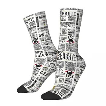 Bilge Kelimeler Dwight Schrute Çorap Harajuku Ter Emici Çorap Tüm Sezon Uzun Çorap Adam Kadın için Noel Hediyeleri