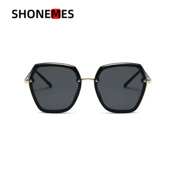 ShoneMes Boy Güneş Gözlüğü Kadın Retro Büyük Çerçeve güneş gözlüğü Açık UV400 Shades Siyah Gümüş Bayanlar için