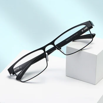 Anti mavi ışık okuma gözlüğü Erkekler Metal Yarım Çerçeve Presbiyopi Gözlük kadın Sınıf Gözlük + 1.0 İla + 4.0 Anti Yorgunluk Gafas