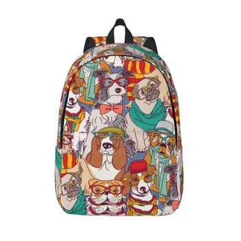 Noel Dachshund Yavru Köpek Sırt Çantası Unisex Seyahat Çantası Schoolbag Bookbag Mochila