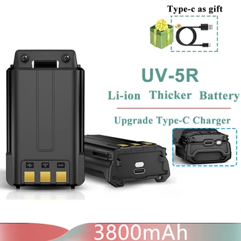 UV-5R Kalın Pil Tipi C Şarj Cihazı 3800mAh ShıQun BL-5 el telsizi İçin UV - 5RA UV-5RE BF-F8 BF-F8HP GT-5R BF-F9 UV-5X3