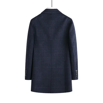 Sonbahar Kış erkek Giyim Çift taraflı Yün Palto Orta uzunlukta Yün ve Karışımı Ceket Adam İş Rahat Ceket Abrigos LM