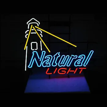 Doğal ışık deniz feneri Neon Burcu özel el yapımı gerçek cam tüp bira Bar restoran mağaza reklam odası dekor ekran 19X15