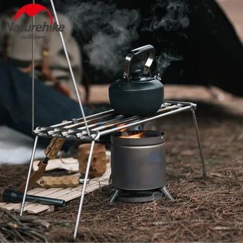 Naturehike Titanyum kamp odun sobası Ultralight Taşınabilir Odun Yanan Katlanır Soba Açık Piknik Pişirme Piknik Tencere