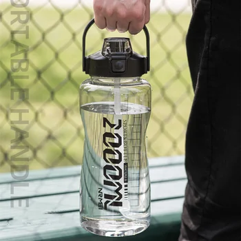 Su Şişesi Spor Yarım Galon saman sapı Işareti Spor Sürahi BPA Ücretsiz Açık Seyahat Bisiklet SPOR Drinkware botella de agua