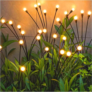 Güneş çim ışıkları LED havai fişek Firefly lambaları açık kamp bahçe avlu balkon su geçirmez dekorasyon peyzaj lambası