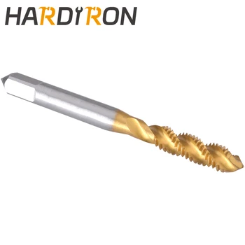 Hardiron M6 Spiral Flüt Musluk, HSS Titanyum kaplama M6x1 Spiral Flüt Fiş Diş Açma Musluğu