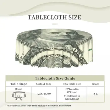 Yuvarlak Masa Örtüsü Masa Örtüsü 60 inç Mutfak Yemek masası Örtüsü Dökülmez Masa Örtüsü