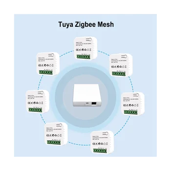 Tuya Akıllı Yaşam ZigBee Anahtarı Elektrik enerji monitörü kWh Din Ray 16A Zamanlayıcı Soket Mini Modülü ile Çalışır Alexa için