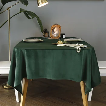 Altın kadife masa örtüsü, yemek masası, masa örtüsü sanatı dikdörtgen