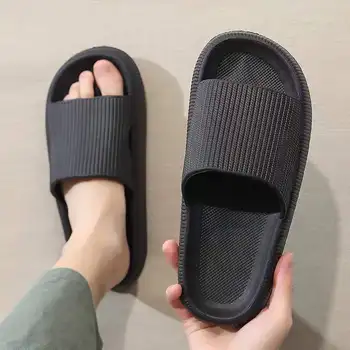 WTEMPO 2023 Kadın Erkek Kalın Alt Terlik Platformu Banyo Slaytlar Kaymaz Ayakkabı Bayanlar Kadın Katır Ayakkabı Flip Flop Sandalet