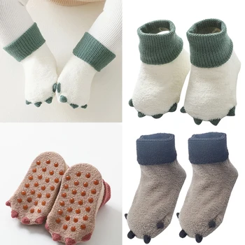 Bebek yürümeye başlayan çorap kaymaz terlik çorap pamuklu ayakkabılar kış sıcak çocuklar hediyeler