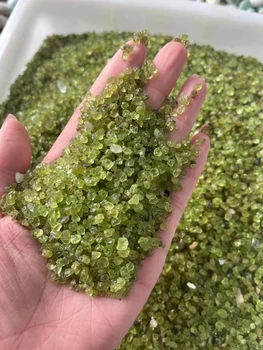 Doğal Taş Perido Kuvars Olivin Yeşil Kristal mineral örneği Kaya Çip Çakıl Kaba Ham Taş Dekorasyon