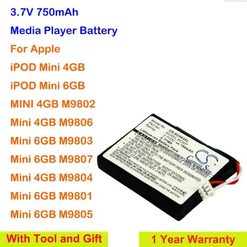 CS 750 mAh Medya Oynatıcı Pil EC003 EC007 Apple iPod Mini 4 GB,6G,M9802,M9806 M9803 M9807 M9804 M9801 M9805 + Aracı ve Hediye