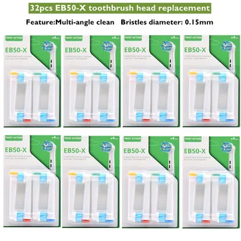 Toptan 16/24/32 adet / grup EB50-X Elektrikli diş fırçası başı Değiştirme Oral B için D4510 D12013 D12523 D17525 D19523 D18 D25 D30