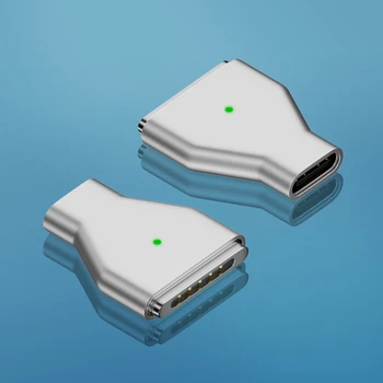 Manyetik USB C Adaptörü PD 140W Hızlı şarj adaptörü Gösterge ışığı Tip-C Dönüştürücü Magsafe için MacBook Hava / Pro