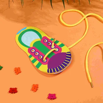 Ayakkabı bağı Oyuncak Erken Eğitim Bağlama Montessori Oyuncaklar Öğretim Yardımcıları Öğrenme Çocuklar Tie-up Diş Ayakabı