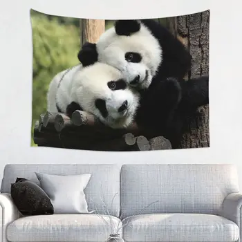 Güzel Panda Goblen Duvar Asılı Hippi Polyester Goblen Hayvan Bohemian Dekorasyon Odası Dekor Tapiz