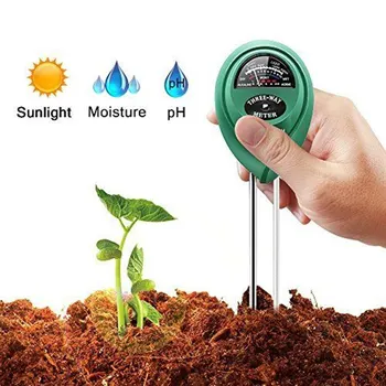 3 in1 toprak su nem ph ölçer Asitliği nem güneş ışığı PH Test Bahçe çiçekleri nemli sensörü test cihazı test cihazı
