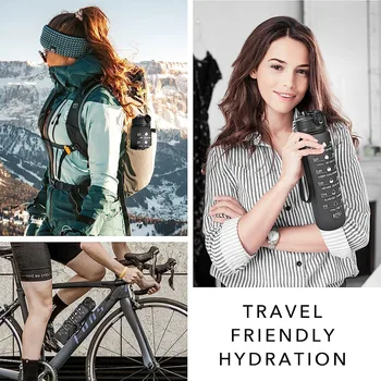 1 Litre Su Şişesi Motivasyon Spor Su Şişesi Sızdırmaz İçme şişeleri Açık Seyahat Yürüyüş Bisiklet sporda kullanım şişeler