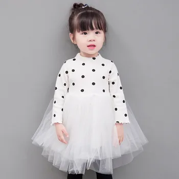 Toddler Bebek Kız Sonbahar Elbiseler İnce Kazak Tutu Etek Bahar Prenses Kıyafet Kostüm Elbise 1-4Y