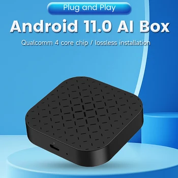 Carplay Android Otomatik Kablosuz Araç Video Adaptörü Bluetooth uyumlu Kablosuz AI Kutusu QCM2290 2GB + 16GB Kablosuz Carplay Telefon