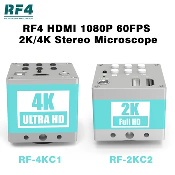 RF4 HDMI 1080P HD Piksel 60FPS 2K 4K Video Kamera Fotoğraf Çekebilir / Video Kaydı Trinoküler Hassas Mikroskop Kamera Onarım aracı