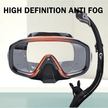 Yetişkin Profesyonel Tüplü dalış maskeleri Şnorkel Seti Gözlük Tüp Ayarlanabilir Kayış Kadın Erkek Yetişkin Yüzme Maskesi