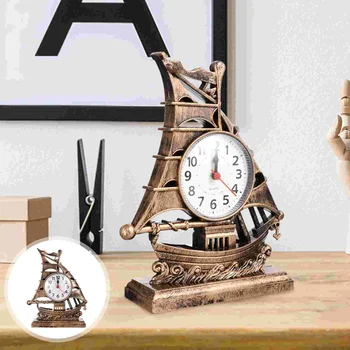 Çalar saat Dekor Yelkenli Modeli Ev Dekorasyonu Masa Süsü Masa Dijital Süsleme Dekoratif Ekran