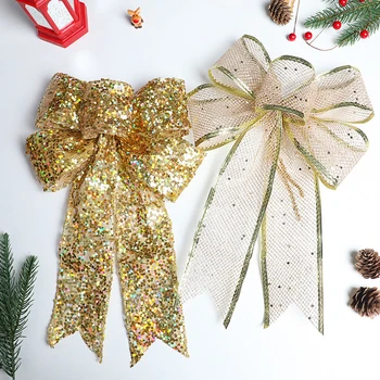 Şerit İlmek Glitter noel yayı Yılbaşı Ağacı Süsleme Yeni Yıl Hediye Festivali Aksesuarları Noel Partisi Ev Dekor Malzemeleri