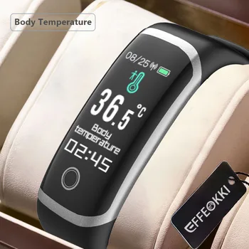 Wearfit 2.0 Akıllı Bant Bilezik İzle Sıcaklık Adım Sayacı Kalp Hızı Termometre Ekran Dokunmatik Spor Izci