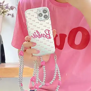 Y2K Kızlar Barbie Harfler Akıllı Telefon Kabuk için Uygun İphone14Promax Kawaii Kız Prenses cep telefonu kılıfı Koruyucu Kapak
