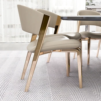 Avrupa Mutfak Yemek Sandalyesi Modern Lüks Salon yemek sandalyesi Otel Metal Tasarımcı Cadeiras De Jantar İç Dekorasyon
