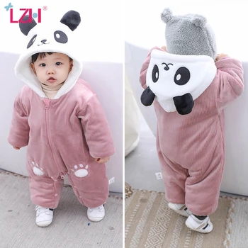 Bebek Tulum Bebek Kız Erkek Giysileri Yenidoğan Tulum Bebek Bebek Kış Uzun Kollu Kalınlaşmak Panda Tulum Çocuklar İçin