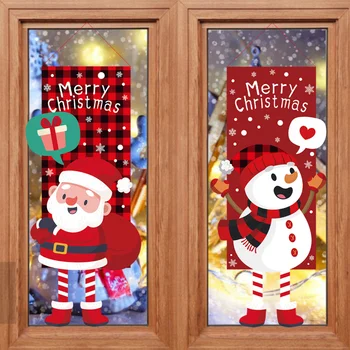 Noel Baba asmak için bayrak Noel Kapı Afiş 2023 Noel Süslemeleri ev için duvar dekoru Noel Damla Süsler Yeni Yıl 2024
