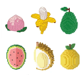 CLC Parçacık Yapı Taşı Montaj Yaratıcı Oyuncak Avokado Limon Muz Bal Şeftali Meyve Karikatür Oyuncak Çocuk Hediyeler için