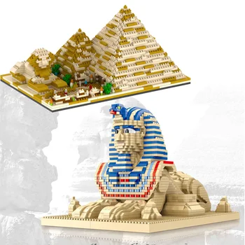 Model Nanobrick Mikro Elmas Blok Antik Mısır Piramit Sfenks Dünyaca Ünlü Tarihi Mimari Yapı Tuğla Oyuncak Hediye İçin