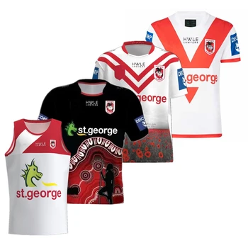 2023 2024 St George Ejderha rugby forması ev Yerli ANZAK rugby forması Avustralya Ejderha formaları özelleştirilmiş tişört