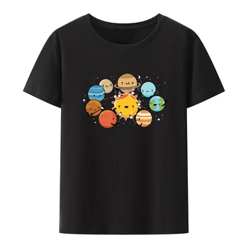 Gezegenler Kamp Grafik Tshirt Komik baskılı tişört Üst Rahat Bluz Yenilik Üstleri Gevşek Desen Gömlek Erkek Streetwear Giyim