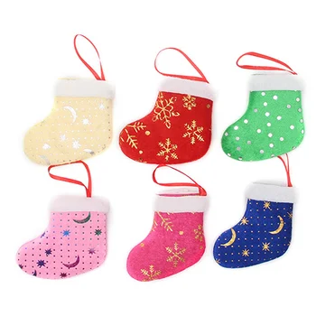 Noel Ağacı Çorap askı süsleri Çorap Kumaş Çorap hediye çantası Şeker Çantası Cep Noel Ağacı Süsleme Yeni Yıl Süslemeleri