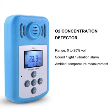KXL803 Taşınabilir O2 Oksijen Dedektörü Oksijen Konsantrasyonu Dedektörü Oksijen İçeriği Test Cihazı