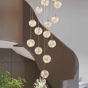 Iskandinav ev dekor yemek odası Kolye lamba ışıkları iç mekan aydınlatması merdiven lambası asılı ışık avize lambaları oturma odası için