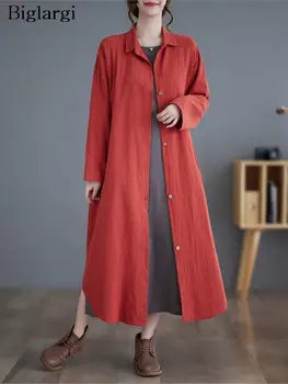 Büyük boy Sonbahar Gömlek Trençkot Kadın Rahat Gevşek Uzun Kollu Bayan Rüzgarlık Moda Pilili Kadın Trençkot 2023