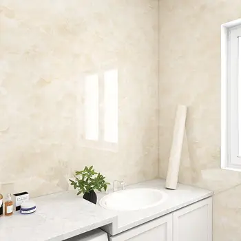Yapışkanlı Duvar Kağıdı Rulo 10 Metre Tuvalet duvar çıkartmaları Banyo Mermer Su Geçirmez Kendinden yapışkanlı Duvar Kağıdı Formaldehit içermeyen