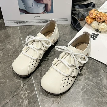 2023 Moda Bayan Yumuşak Deri Moccasins Kare Ayak kadın Loafer'lar Tasarımcı Geniş Fit Kesme Ayakkabı Kadın Sürüş Sneakers