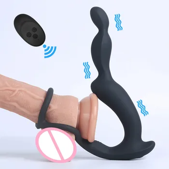 Anal Boncuk Vibratör Butt Plug Gecikme Boşalma Musluklar Halka Uzaktan Kumanda Prostat Masajı Seks Oyuncakları Erkekler Kadınlar için Mastürbasyon