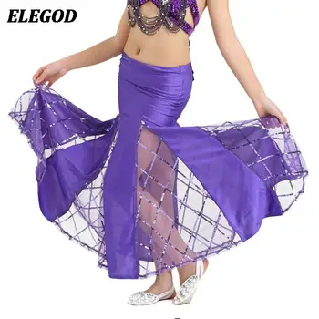 Çocuk Pullu Oryantal dans eteği Kızlar Oryantal Hint Dans Seksi Fishtail Etek Çocuklar Oryantal Dans Uygulama Mermaid uzun elbise