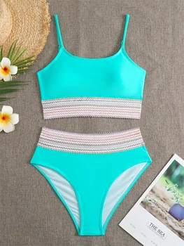 Bikini Kadın Mayo 2023 Yeni Yüksek Bel Mayo Katı Sling Bikini Set Seksi Backless Mayo Kadın Yaz Plaj Kıyafeti