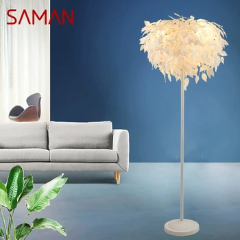 SAMAN iskandinav yaprak zemin lambası Modern sanat aile oturma odası yatak yaratıcılık LED dekoratif ayakta ışık